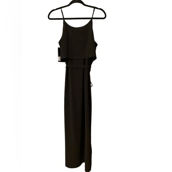 Olivia Grey sleeveless wrap midi dress NWT